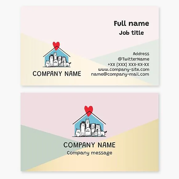 Animal shelter business card template, dog walking.