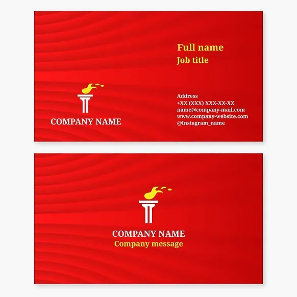 Business card template. Torch. Sports center.
