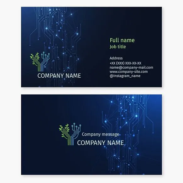 Networking | Circuit Board Tree | Electronic Equipment, Devices, and Gadgets | Microelectronics Engineer | Microprocessor Company | Business Card Template