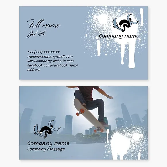 Skateboard business card template
