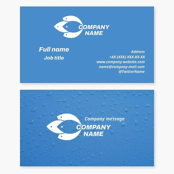 Business card template Fish, fishing, processing, supplies
