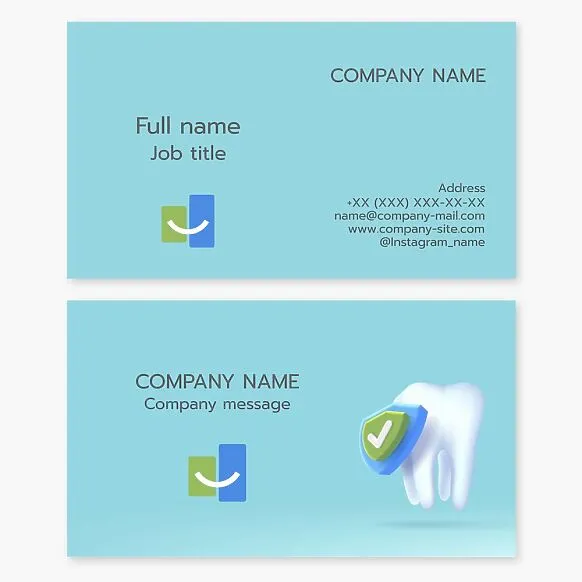 Business card template. Dentistry.