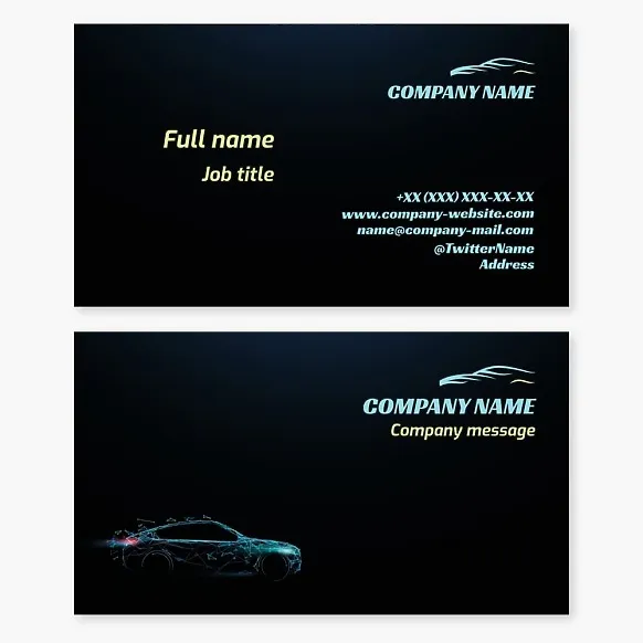 Business Card Template Cars