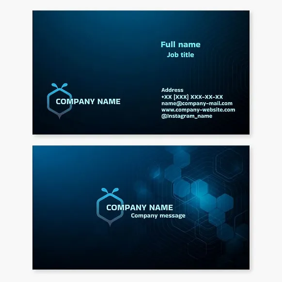 Business card template. Abstract. Cellular communication. Honeycomb. Symbol of hard work, harmony, abundance, and unity.