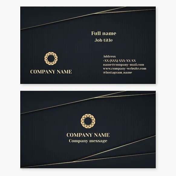 Business card template. Abstraction. Sunshine, donut. Letter O.