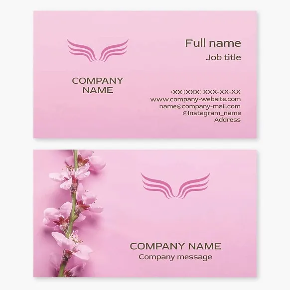 Business card template Wings, bird, beauty, freedom, abstraction