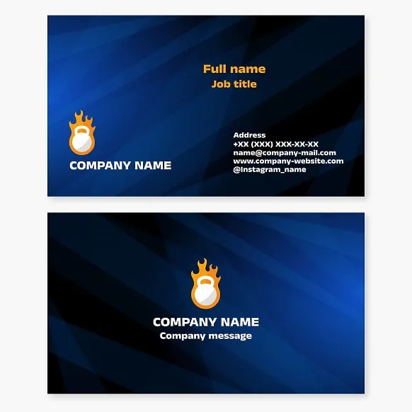 Business card template. Gym.