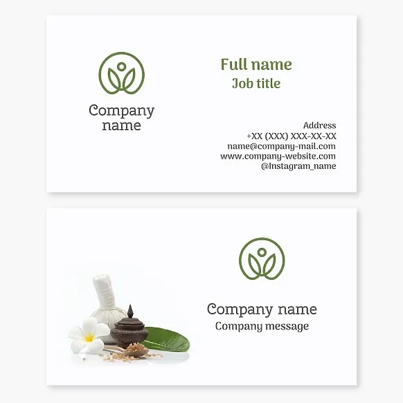 Spa business cards template