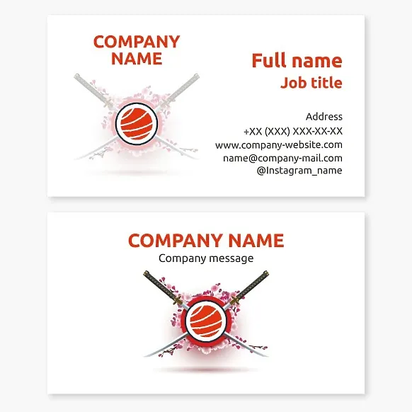 Sushi business card template