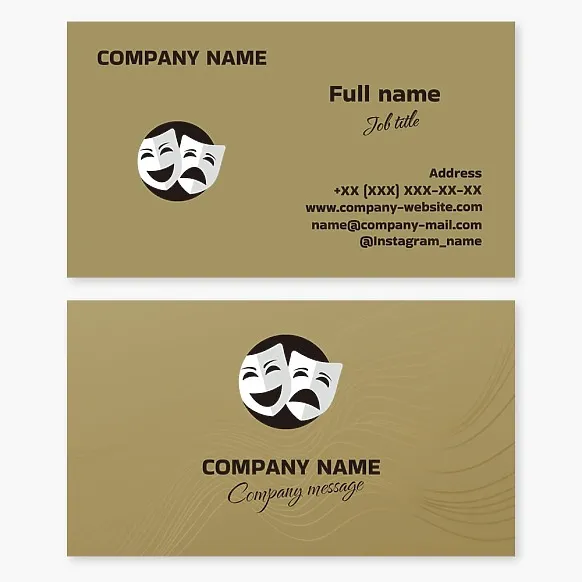 Business card template Theater, masks