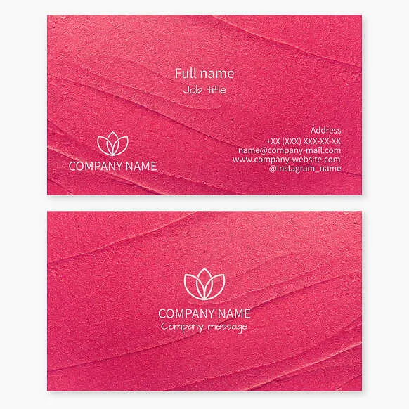 Business card template. Flower, blush. Makeup. Stylist.