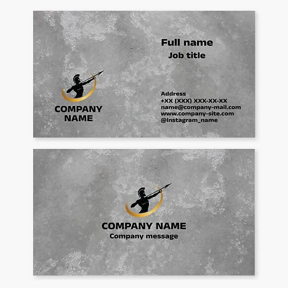 Business card template. Spartan warrior. Security and safety.