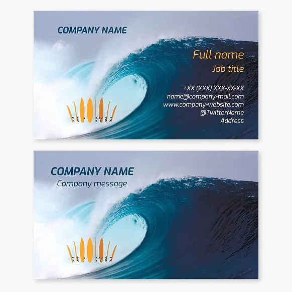Business card template Surfing
