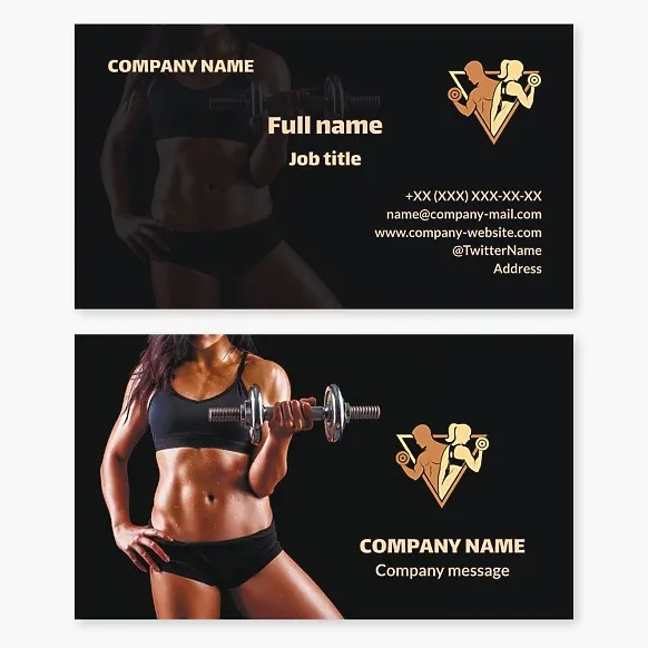 Business card template Fitness, gym, sports club