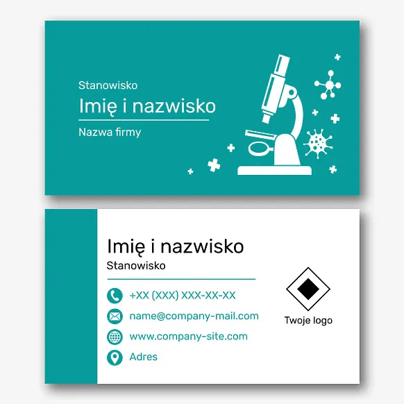 Szablon wizytówki laboratorium medycznego