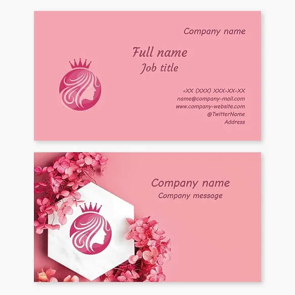 Business card template Hairdresser, beauty salon, princess