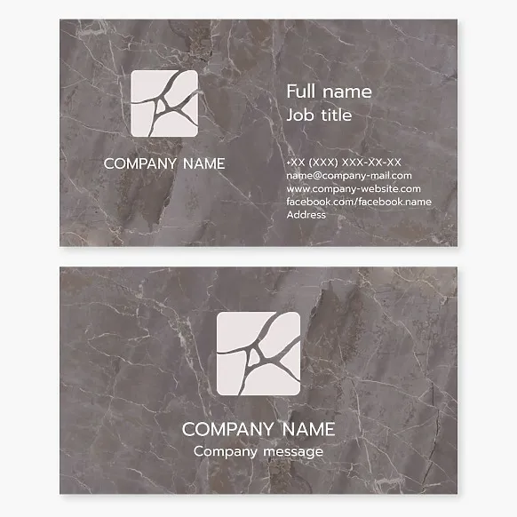 Business card template Natural stone for interiors