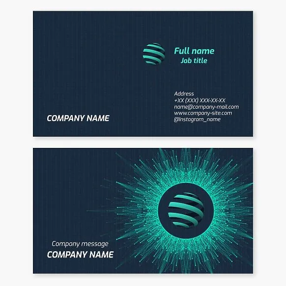 Planet, Sphere | Global Network | Abstraction | Business Card Template