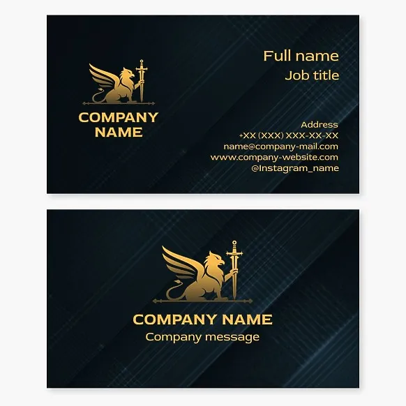 Business card template Griffin, power, Security
