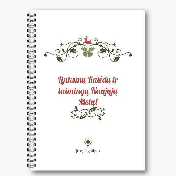Notepad šablonas su Kalėdų modeliu