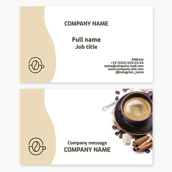Cafe business card template.