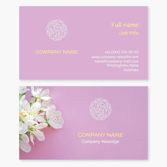 Business card template Flowers, bouquets, wreaths