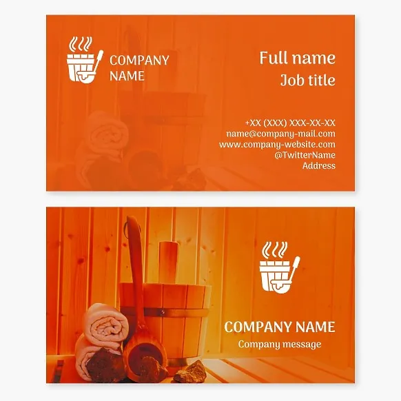 Business card template Bath, sauna