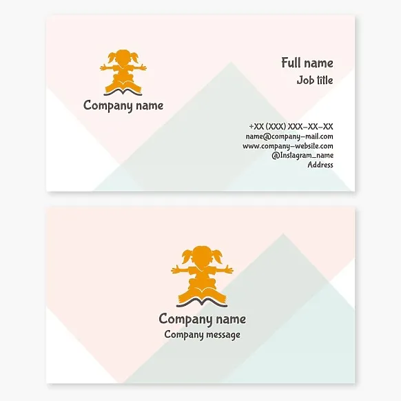 Business card template Library, book exchange fund, bookstore