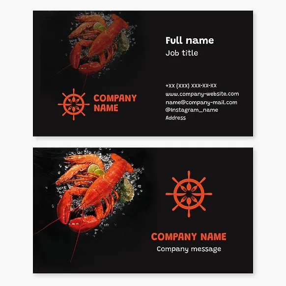 Business card template Restaurant, crayfish