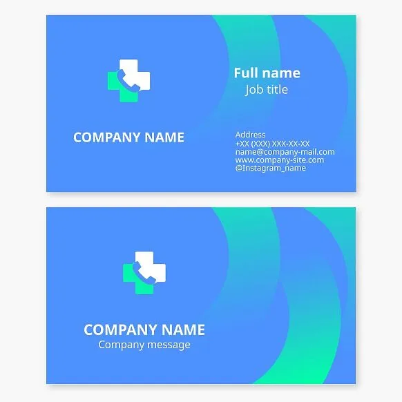 Business card template. Medical hotline, call center.
