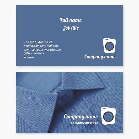 Business card template Washing clothes and bed linen