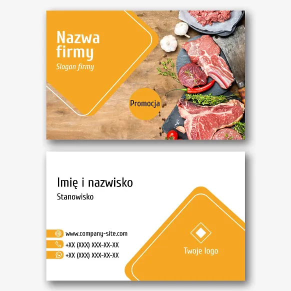 Szablon wizytówki restauracji
