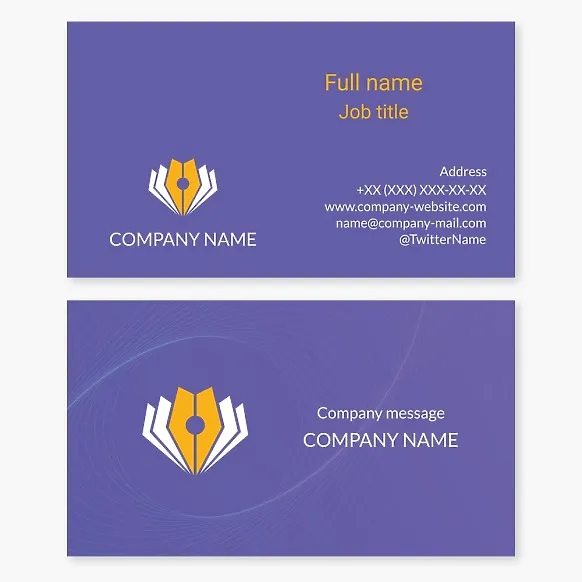 Business card template Writer, prose, poetry