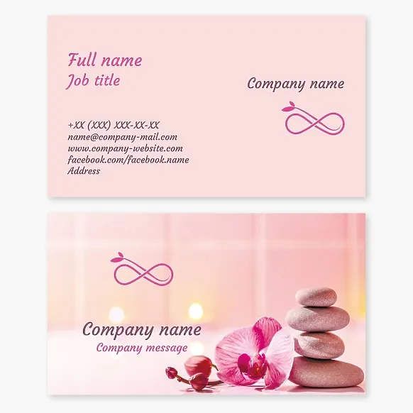 Business card template SPA, infinity
