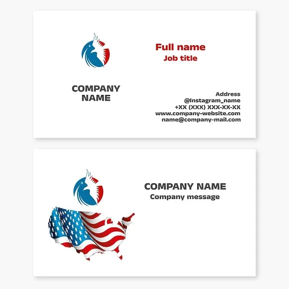 American Flag Bird Logo | Patriotic Business Card Template
