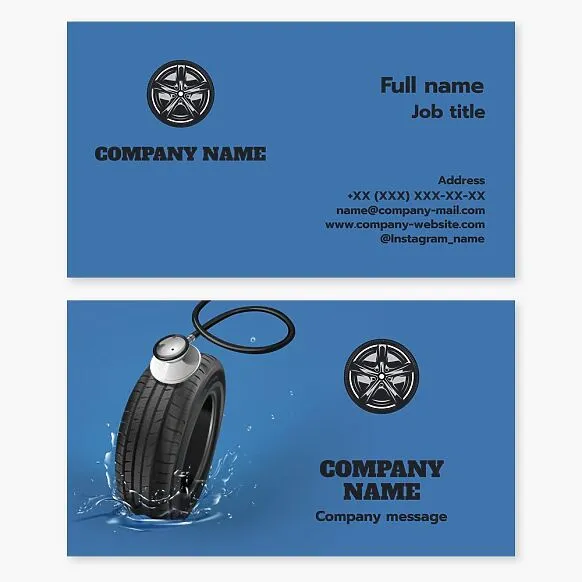 Business card template Tire service and diagnostics