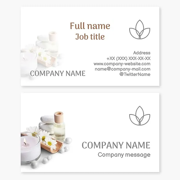 Spa, flower. Business card template