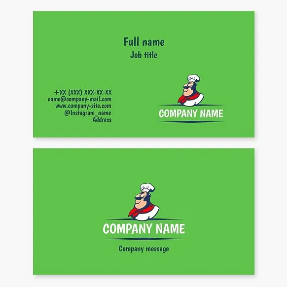 Business card template. Restaurant, cook, chef.