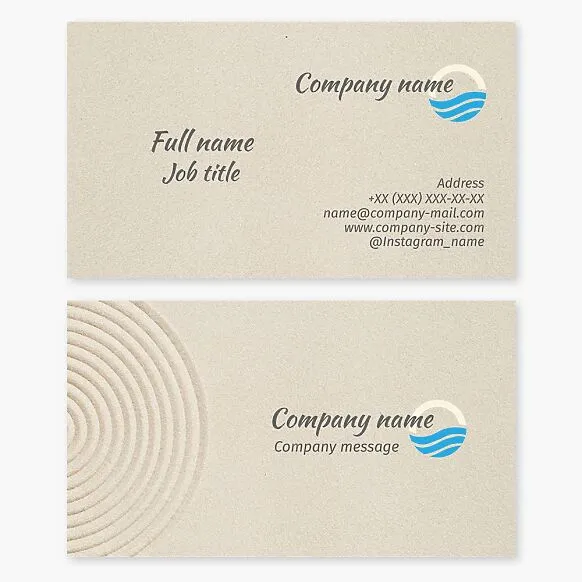 Business card template. Seaside resort.