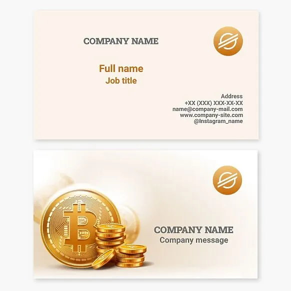 Crypto trader business card template. Letter C or O.