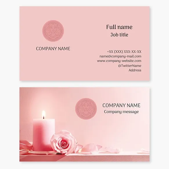 Spa salon business card template, Candle