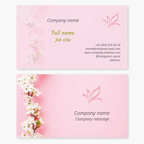Pink Flower Buiness Card