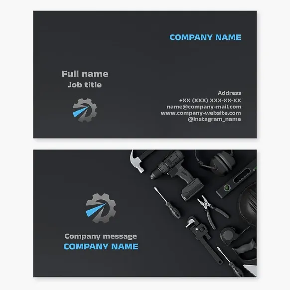 Manufacturing company business card template.