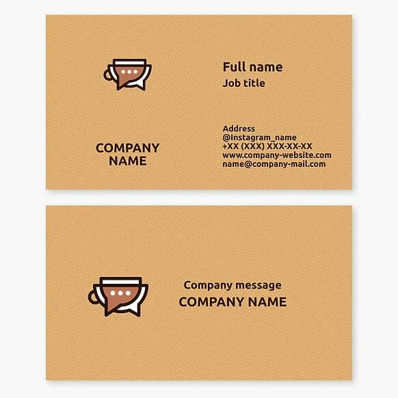 Coffee Cup | Cafe Messaging Business Card Template
