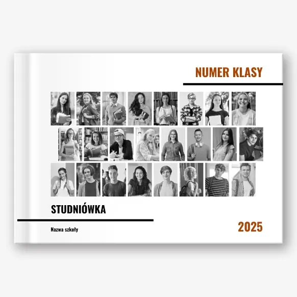 Szablon książki fotograficznej z okazji ukończenia szkoły "pożegnanie ze szkołą"