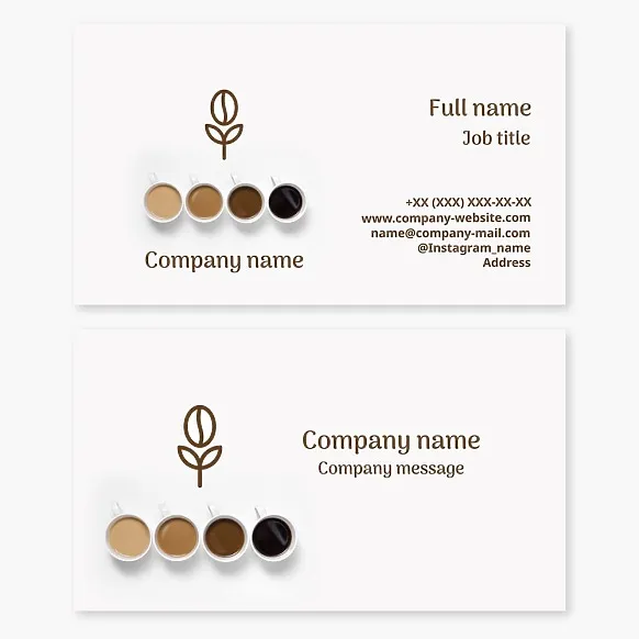 Business card template Cafe, coffee, supply of ingredients