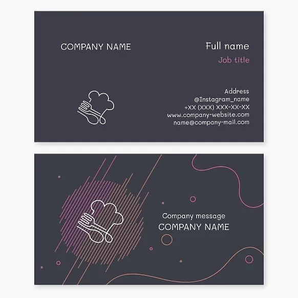 Business card template. Chef. Restaurant. Cafe.