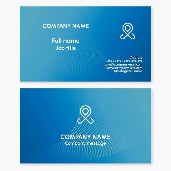 Business card template. Fishing supplies. Sport fishing.