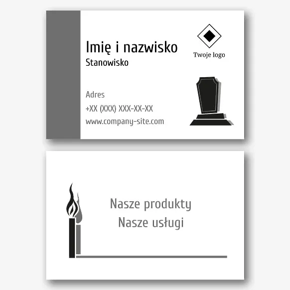 Szablon wizytówki producenta nagrobków