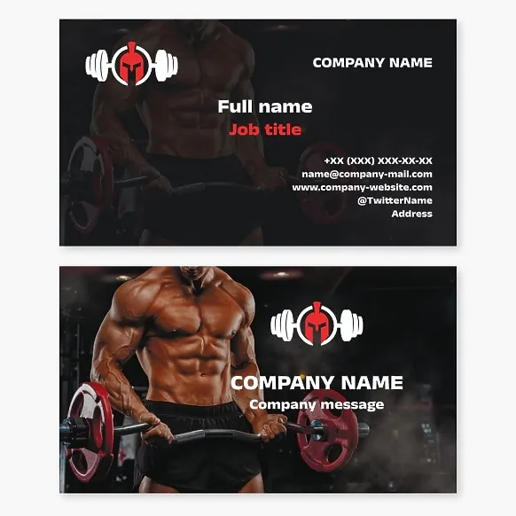 Business card template Fitness, gym